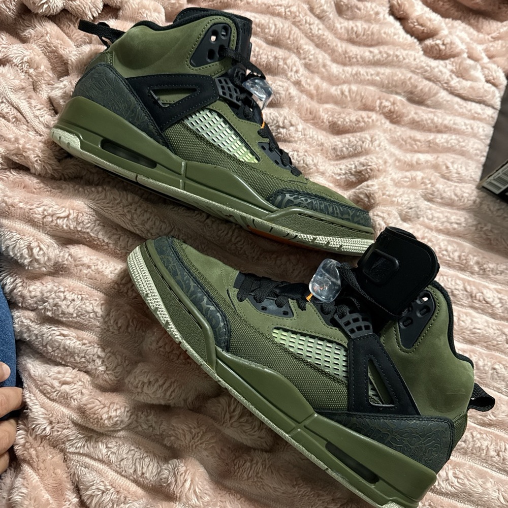 Jordan Green and Black High-Top Sneakers